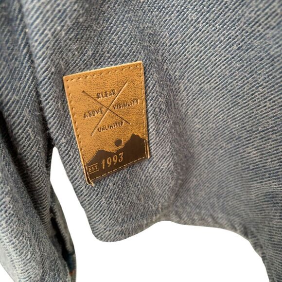 KAVU Klear Charcoal Gray Long Sleeve Shirt Flannel Sz M Plaid Cuffs - Picture 5 of 5